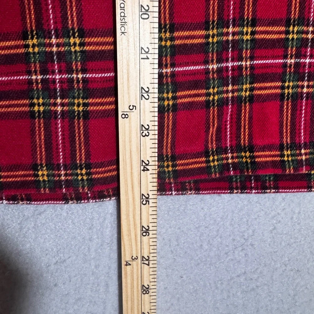 VNTG Chaps Ralph Lauren Mens XL Red Plaid Polo Shirt Short Sleeve Pique Logo